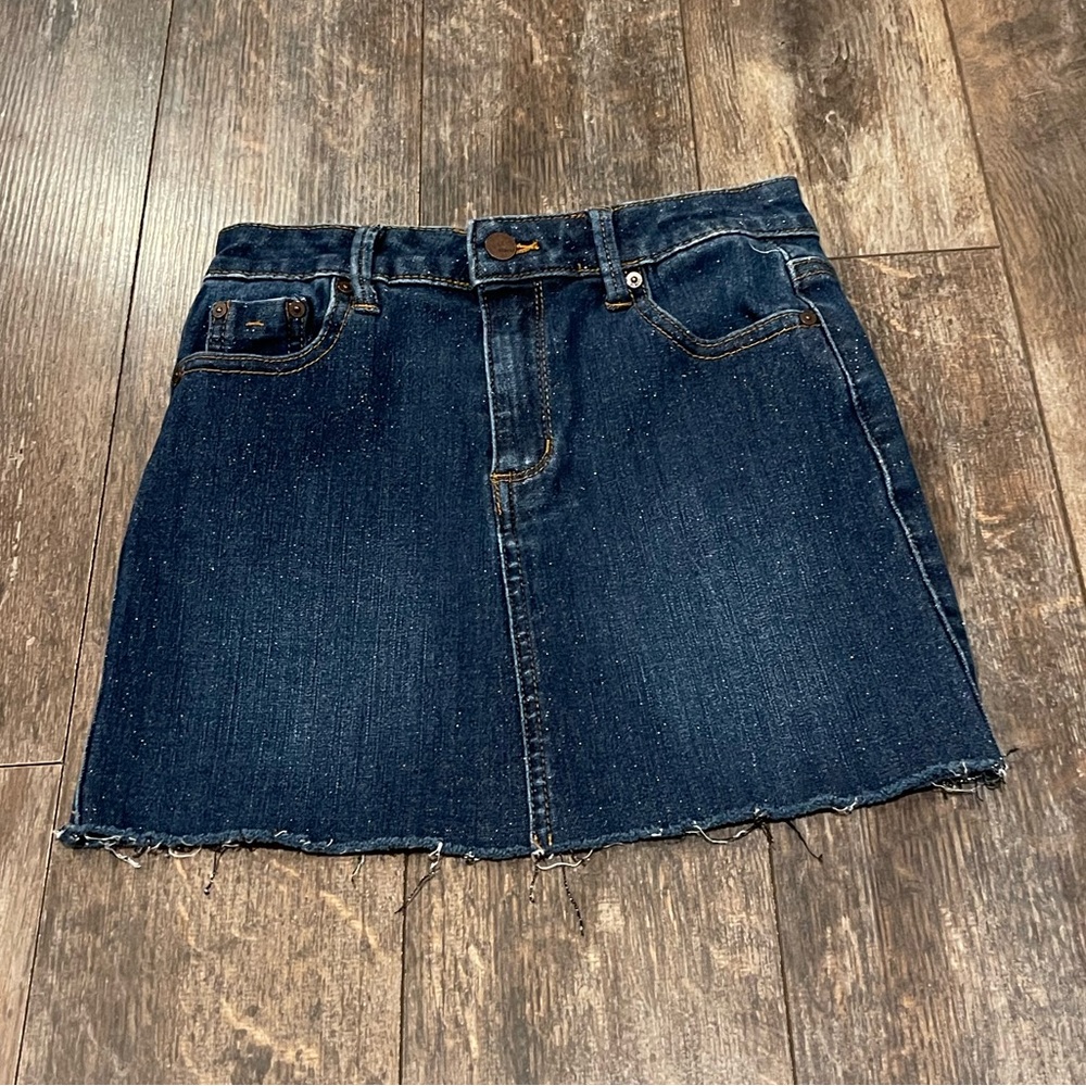 Tractr Dark Blue Denim Mini Skirt